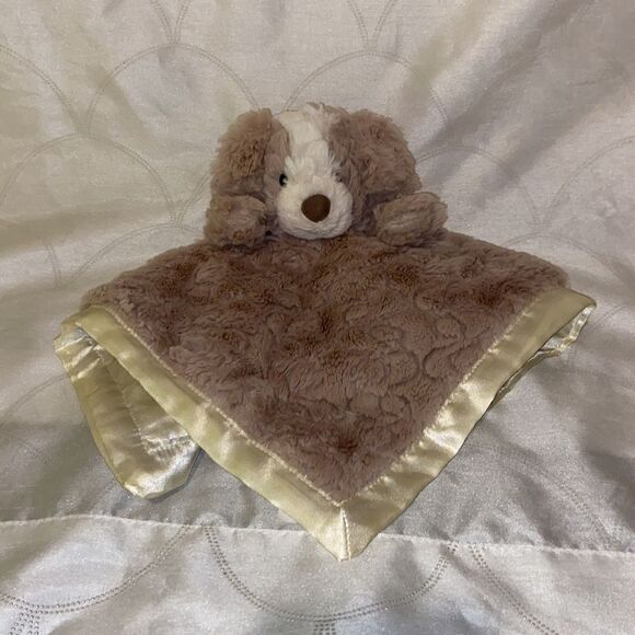 Mary Meyer Baby Lush Puppy Lovey Cream Satin Trim Security Blanket Plush - Picture 2 of 7